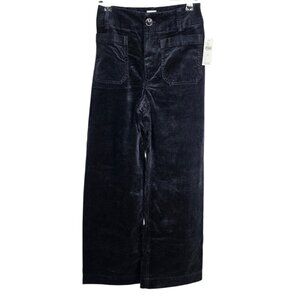 Anthropologie Maeve The Colette Corduroy Pants, Hi-Rise Wide Leg, Black, 25